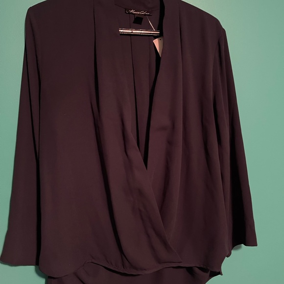 Flowy, Sheer, Crossover Blouse - Picture 3 of 5